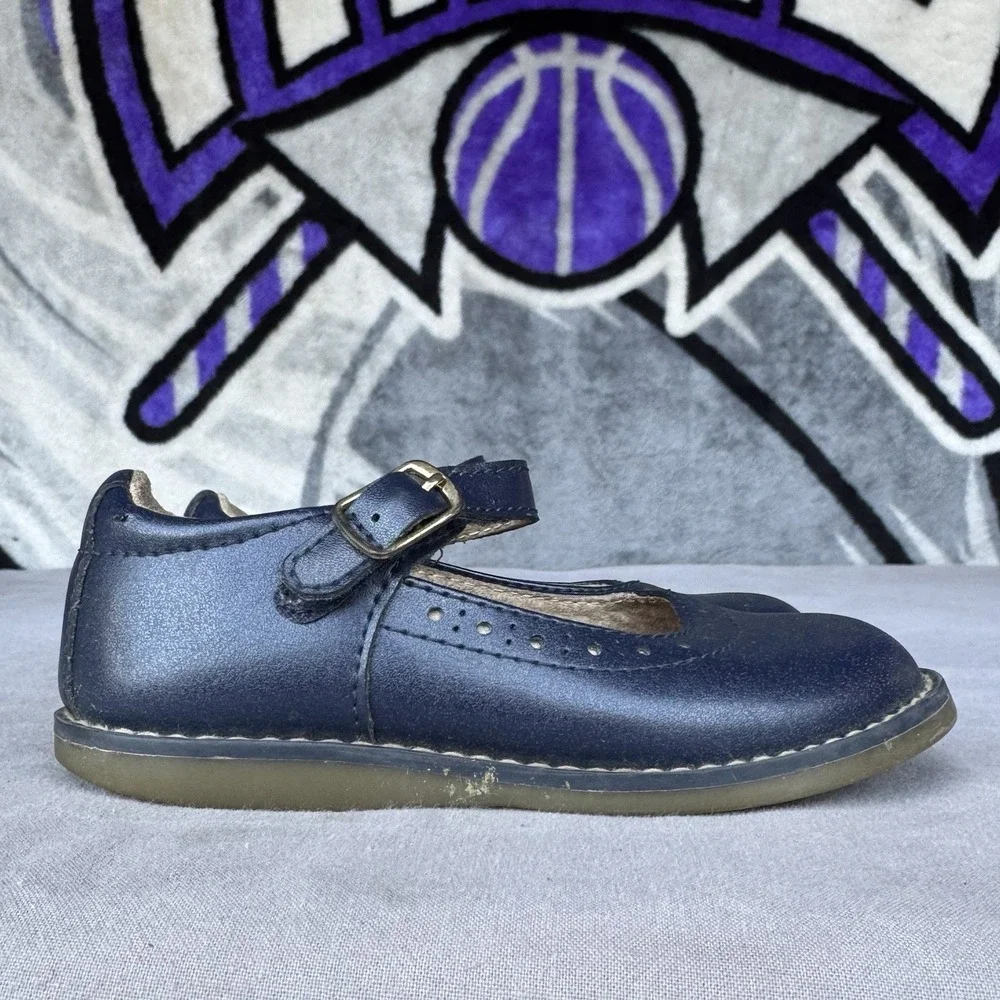 Size 9c - Footmates Allie Navy Blue Mary Jane Shoes 2846 Preschool Girls